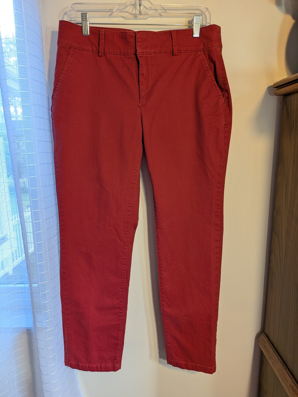 LOFT Rusty Red Cropped Chino Pants